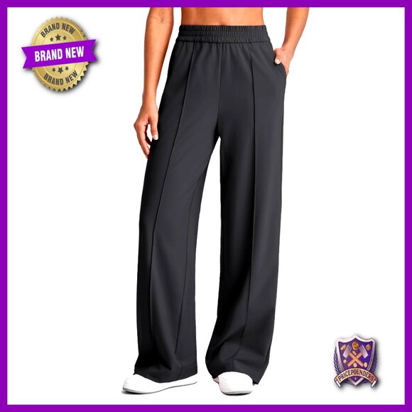 Lightweight Wide Leg Palazzo Pants Elastic Waist Flowy Summer Chic